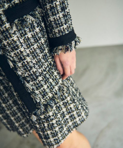 フリンジツイードジャケット 