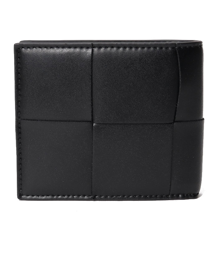 【極美品】ボッテガヴェネタ 二つ折り財布 マキシイントレチャート ブラック ボッテガ ヴェネタ カセット 二つ折り マキシイントレチャート 黒 財布