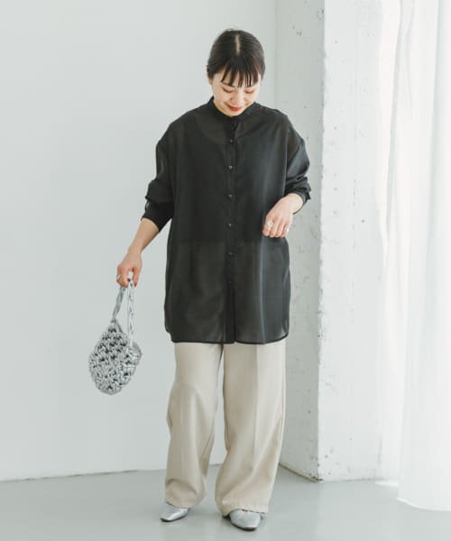 ITEMS URBANRESEARCH(アイテムズ アーバンリサーチ（レディース）)/シアーバンドカラーシャツ/img15