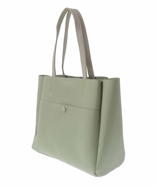 MK MICHEL KLEIN BAG(エムケーミッシェルクランバッグ)/ナチュラルバイカラースクエアトートバッグ/img03