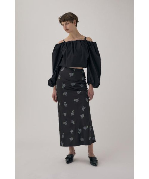 moussy(マウジー)/リサイクルポリエステルサテン生地刺繍サテンスカート/img17