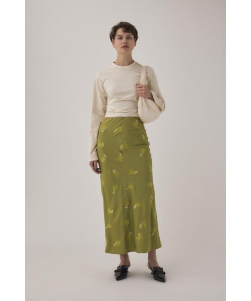 moussy(マウジー)/リサイクルポリエステルサテン生地刺繍サテンスカート/img31