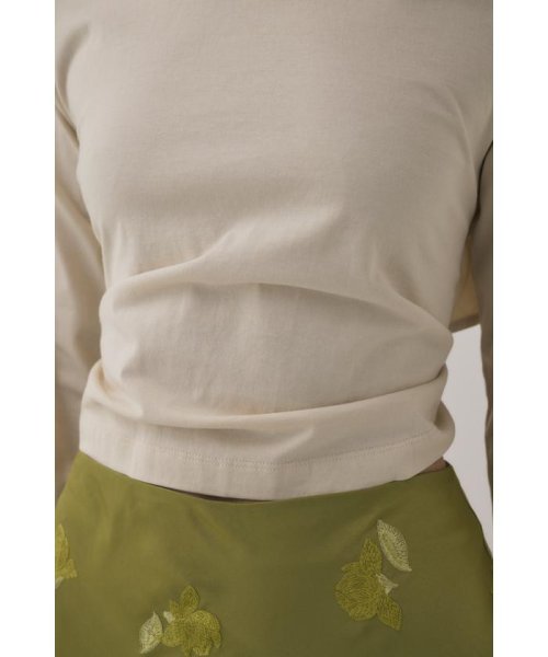 moussy(マウジー)/オーガニックコットン使用の少しハリのあるTシャツ生地背中で帯を結わえるデザインの長袖Tシャツ/img04