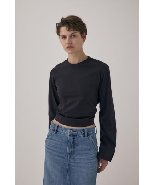 moussy(マウジー)/オーガニックコットン使用の少しハリのあるTシャツ生地背中で帯を結わえるデザインの長袖Tシャツ/img12