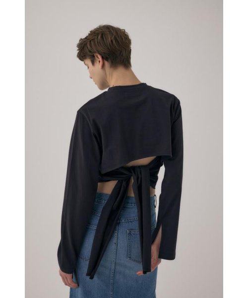 moussy(マウジー)/オーガニックコットン使用の少しハリのあるTシャツ生地背中で帯を結わえるデザインの長袖Tシャツ/img16