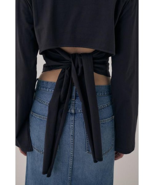 moussy(マウジー)/オーガニックコットン使用の少しハリのあるTシャツ生地背中で帯を結わえるデザインの長袖Tシャツ/img17