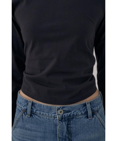 moussy(マウジー)/オーガニックコットン使用の少しハリのあるTシャツ生地背中で帯を結わえるデザインの長袖Tシャツ/img19