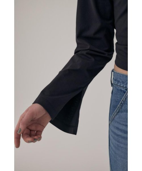 moussy(マウジー)/オーガニックコットン使用の少しハリのあるTシャツ生地背中で帯を結わえるデザインの長袖Tシャツ/img20