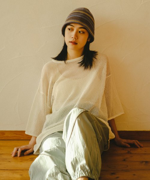 PAL OUTLET(パル　アウトレット)/【Kastane】【WHIMSIC】MESH KNIT T－SHIRT/img01