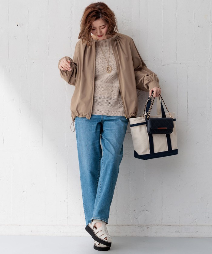 【洗える/撥水加工】ナイロン2WAYストレッチ ブルゾン　ブラウン 洗える/撥水加工】ナイロン2WAYストレッチ ブルゾン(505970874)｜阪急