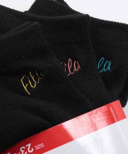 FILA socks Ladies(フィラ　ソックス　レディース)/無地 筆記体ロゴ ショートソックス 3足組　レディース/img05