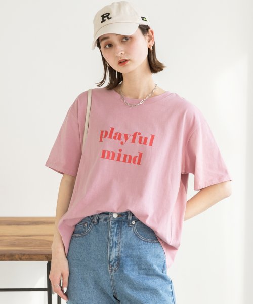 ad thie(アドティエ)/ロゴプリントTシャツ　Tシャツ　カットソー　トップス　半袖　レディース　ロゴ　カジュアル　コットン　お家コーデ　ロゴT　ゆったり　クルーネック　新色/img06