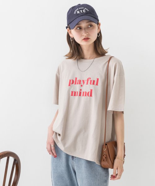 ad thie(アドティエ)/ロゴプリントTシャツ　Tシャツ　カットソー　トップス　半袖　レディース　ロゴ　カジュアル　コットン　お家コーデ　ロゴT　ゆったり　クルーネック　新色/img17