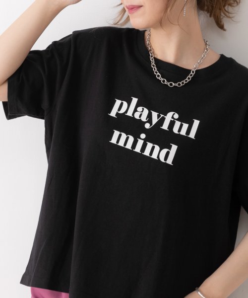 ad thie(アドティエ)/ロゴプリントTシャツ　Tシャツ　カットソー　トップス　半袖　レディース　ロゴ　カジュアル　コットン　お家コーデ　ロゴT　ゆったり　クルーネック　新色/img22