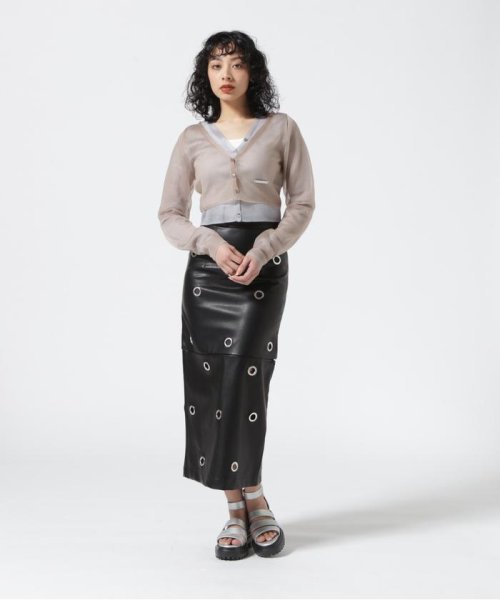 PRANK PROJECT/Eyelet Vegan Leather Skirt 