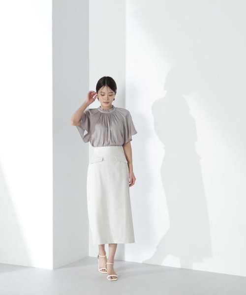 NATURAL BEAUTY BASIC(ナチュラルビューティーベーシック)/ハイネックフリルカッセンブラウス/img02