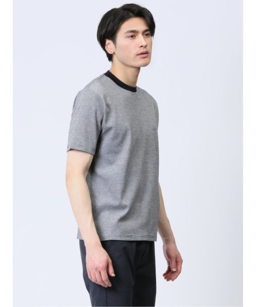 TAKA-Q(タカキュー)/【DRESS T－SHIRT】綿ストレッチ クルーネック半袖Tシャツ ボーダー メンズ Tシャツ カットソー カジュアル インナー ビジネス ギフト プレゼント/img04