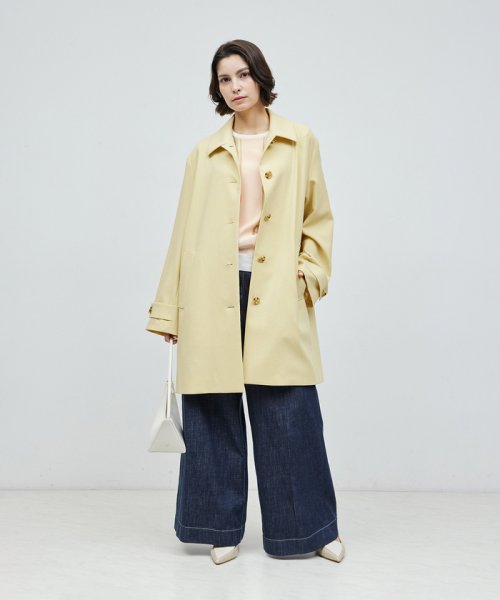 ミドル丈ステンカラーコート《軽量・しわになりにくい・ストレッチ素材》 しわになりにくい 軽量 ストレッチ素材