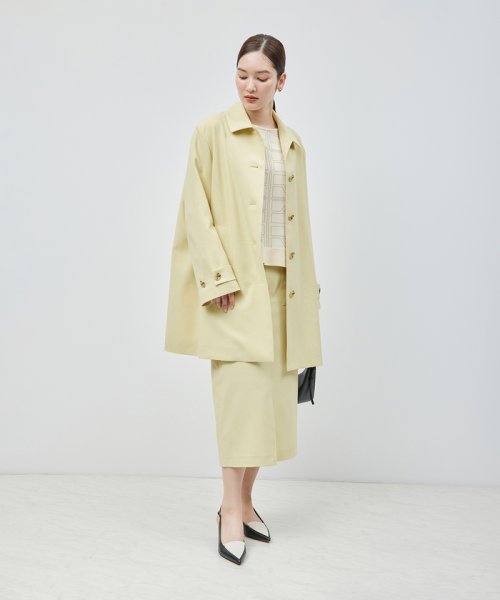 ミドル丈ステンカラーコート《軽量・しわになりにくい・ストレッチ素材》 しわになりにくい 軽量 ストレッチ素材