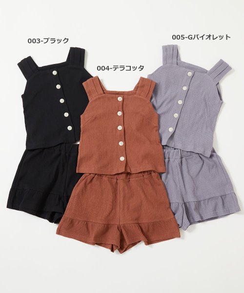 devirock(デビロック)/【セットアップ】ノースリーブトップス＆フリルショートパンツ 子供服 キッズ 女の子 セットアップ オールインワン /img02