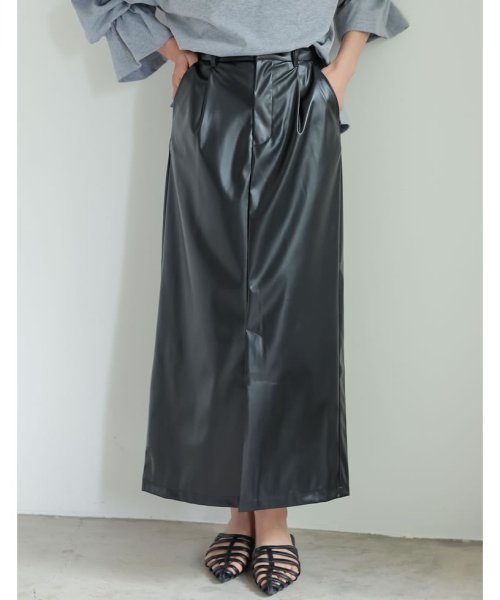 Re:EDIT(リエディ)/[低身長/高身長サイズ有]メタリックフェイクレザータイトスカート/img12