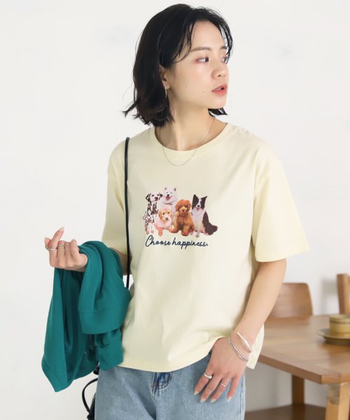 ad thie(アドティエ)/刺繍入り　ドロップショルダー DOGSフォトプリントTシャツ/img10