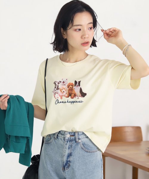 ad thie(アドティエ)/刺繍入り　ドロップショルダー DOGSフォトプリントTシャツ/img11