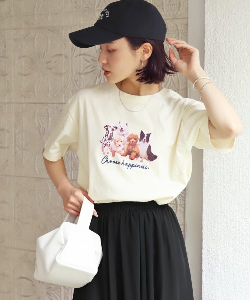 ad thie(アドティエ)/刺繍入り　ドロップショルダー DOGSフォトプリントTシャツ/img15