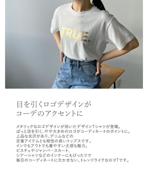 Re:EDIT(リエディ)/[2024SS COLLECTION]TRUEメタリックロゴプリントTシャツ/img01