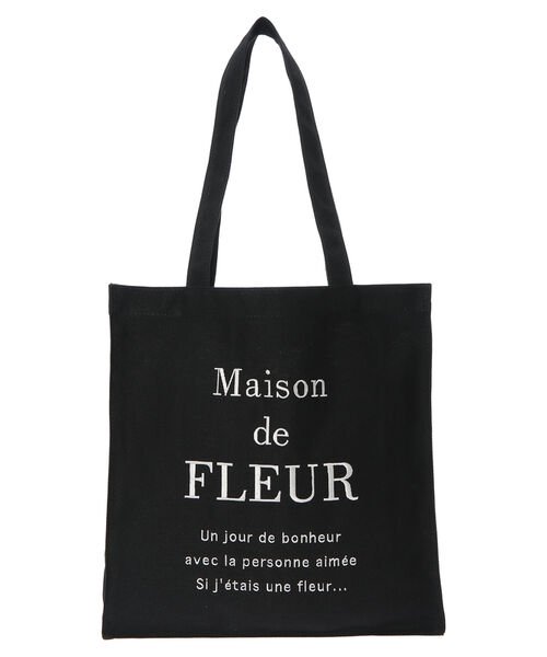 Maison de FLEUR(メゾンドフルール)/ブランドロゴ刺繍スクエアトートバッグ/img10