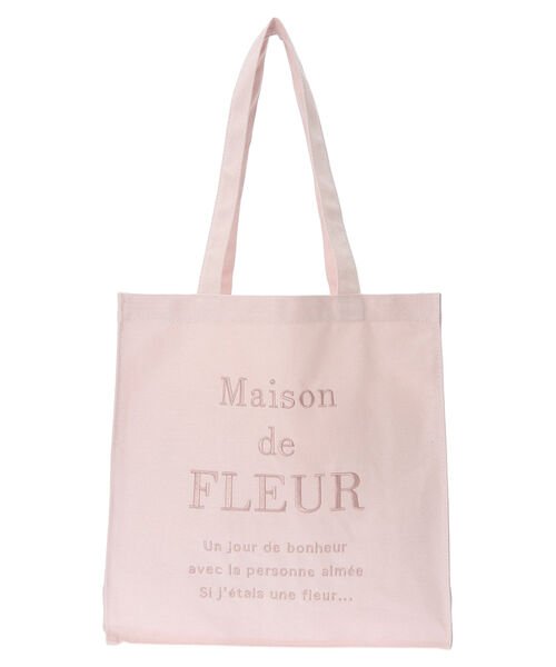 Maison de FLEUR(メゾンドフルール)/ブランドロゴ刺繍スクエアトートバッグ/img11