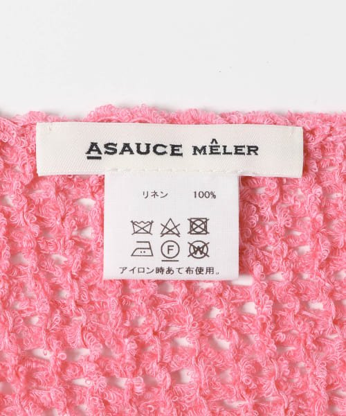 ASAUCE MELER　ローゲージリネントライアングルニットスカーフ ASAUCE
