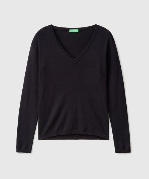 BENETTON (women)(ベネトン（レディース）)/コットン100％無地Vネック長袖ニットセーター/img02