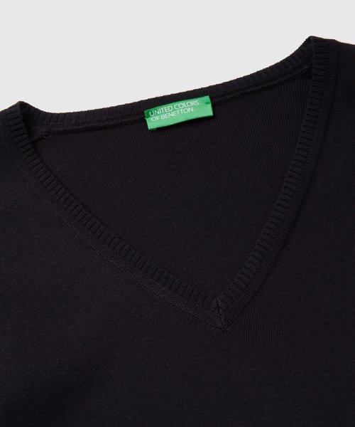 BENETTON (women)(ベネトン（レディース）)/コットン100％無地Vネック長袖ニットセーター/img04