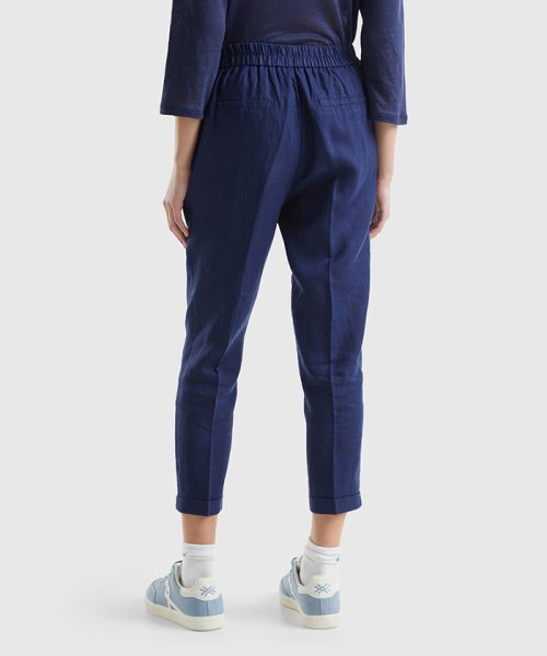 リネン100%クロップド丈ウエストゴムテーパードパンツ 人気・おすすめ｜多用途・生活用品におすすめ 口コミ人気 即納 日本国内即配送