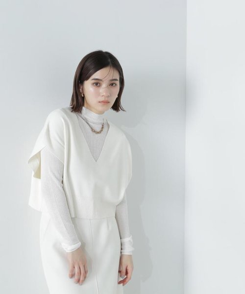 NATURAL BEAUTY BASIC(ナチュラルビューティーベーシック)/Vネックベスト×シアーリブトップス/img33