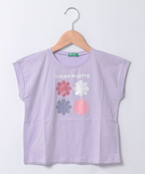 BENETTON (UNITED COLORS OF BENETTON GIRLS)(ユナイテッド　カラーズ　オブ　ベネトン　ガールズ)/キッズフロントグリッタープリント半袖Tシャツ・カットソーG/img21