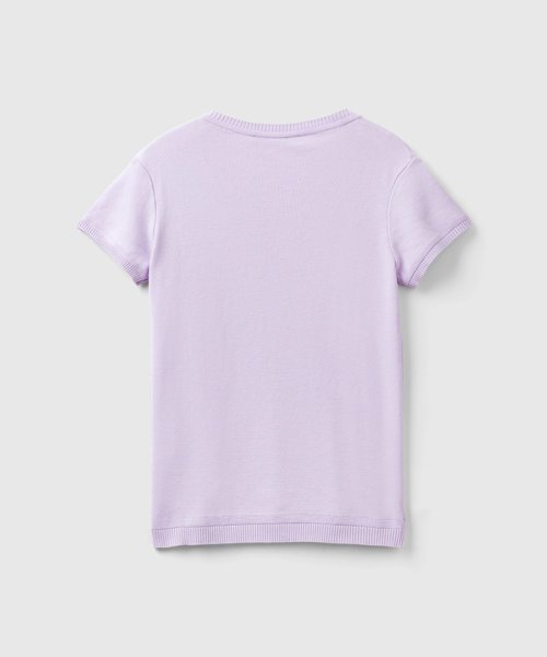 BENETTON (women)(ベネトン（レディース）)/コットン100％無地クルーネック半袖ニットセーター/img04