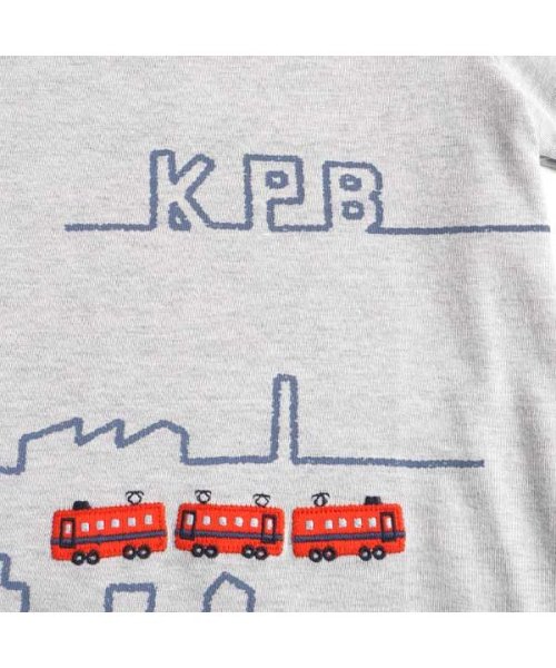 KP BOY(ケーピーボーイ)/KPBOY(ケーピーボーイ)ボーダーレイヤード風電車柄長袖Tシャツ(100～120)/img03