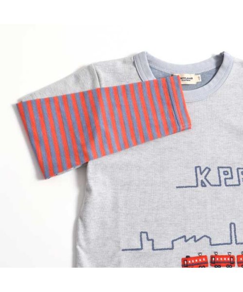 KP BOY(ケーピーボーイ)/KPBOY(ケーピーボーイ)ボーダーレイヤード風電車柄長袖Tシャツ(100～120)/img06