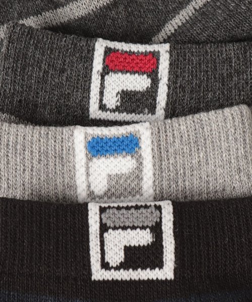 FILA socks Mens(フィラ　ソックス　メンズ)/ボーダー アンクルソックス 3足組 メンズ/img02