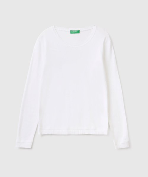 BENETTON (women)(ベネトン（レディース）)/コットン100％無地クルーネック長袖ニットセーターB/img13