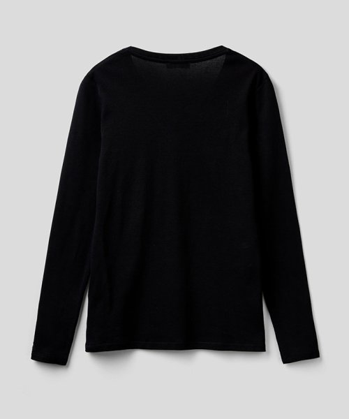 BENETTON (women)(ベネトン（レディース）)/コットン100％Vネックブランドロゴ刺繍入り長袖Tシャツ・カットソー/img04