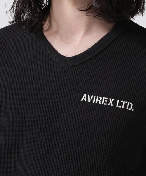 AVIREX(AVIREX)/《WEB&DEPOT限定》MINI WAFFLE V NECK T－SHIRT / ミニワッフル Vネック Tシャツ / AVIREX/img06