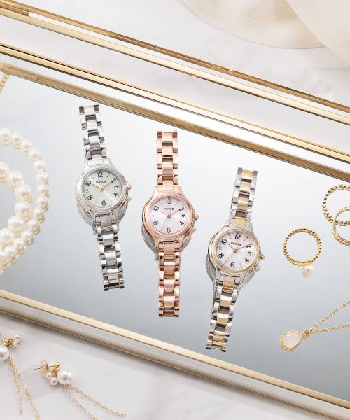 wicca ウィッカ ソーラーテック電波時計 シルバー×ウォームゴールド A2062173553(15873円)