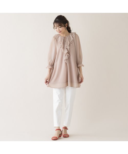 フリルカラーブラウス 