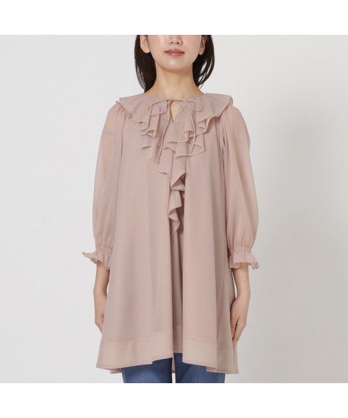 フリルカラーブラウス 