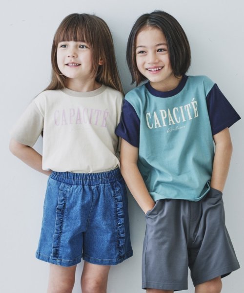 THE SHOP TK（KID）(ザ　ショップ　ティーケー（キッズ）)/【110－150】オーガビッツ配色コットンTシャツ/img01