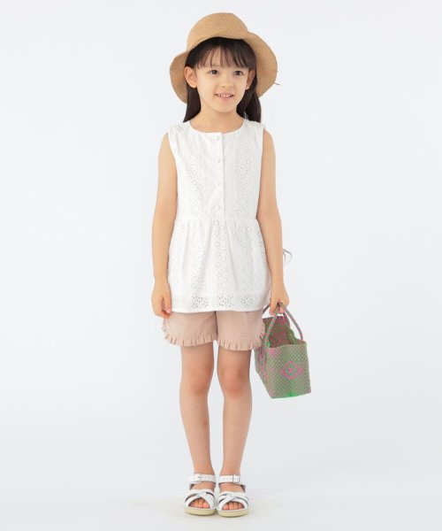 SHIPS KIDS(シップスキッズ)/SHIPS KIDS:100～130cm / レース ペプラム ノースリーブ ブラウス/img04