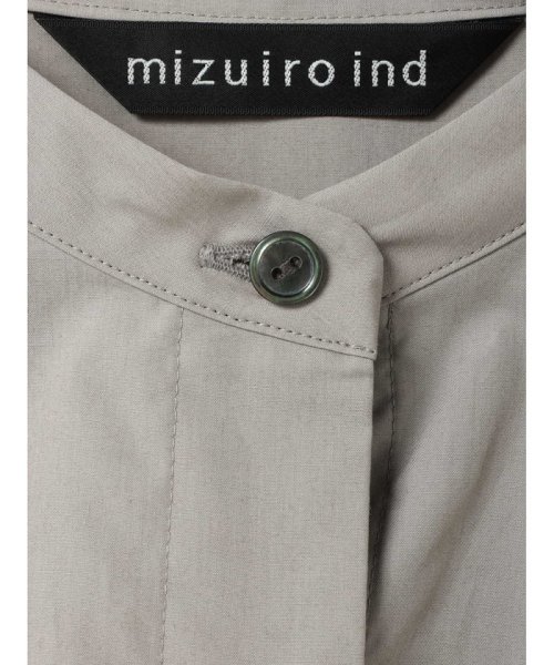 mizuiro ind(ミズイロインド)/mizuiro ind ハーフスリーブスタンドカラーチュニックシャツ/img05